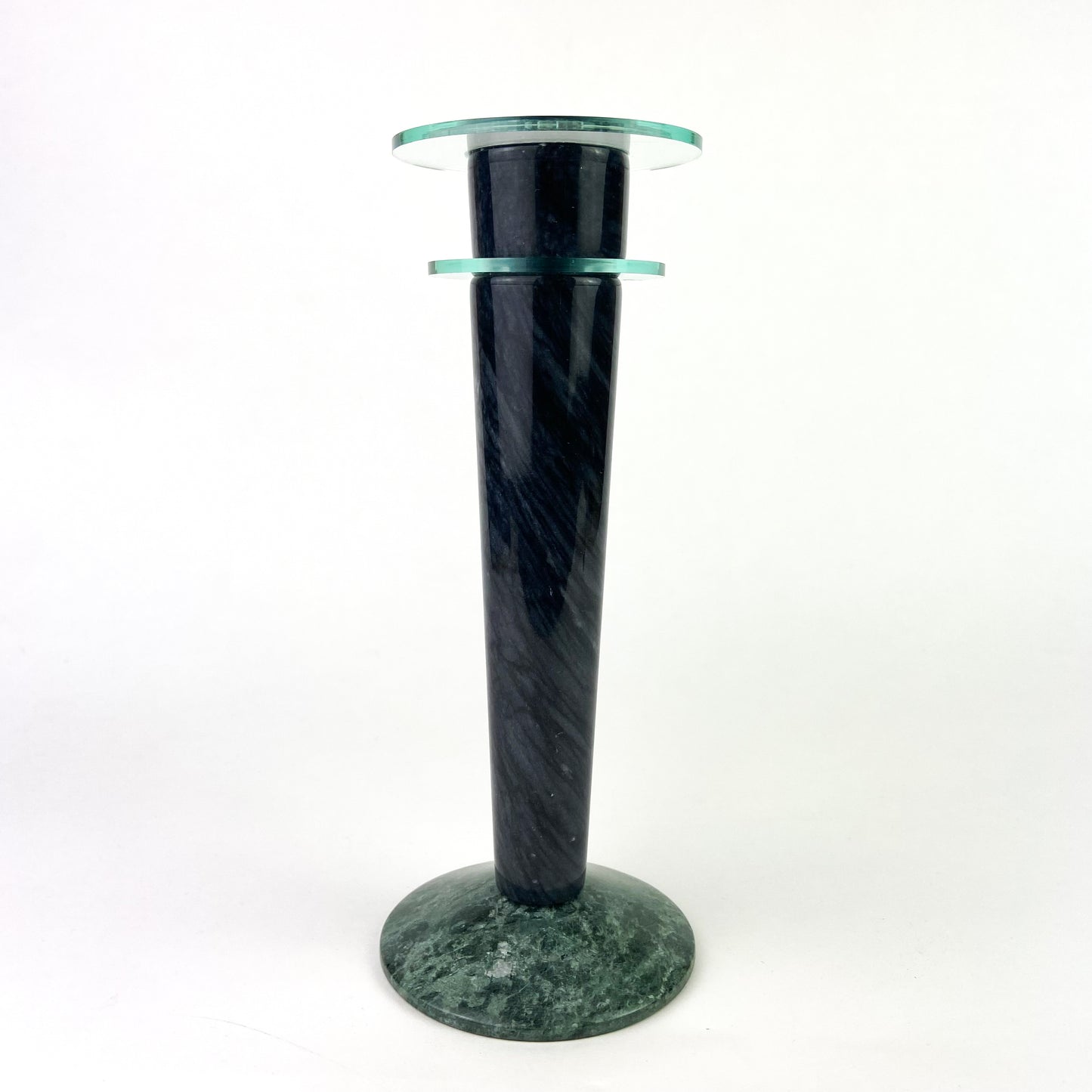 Pair of Marble + Acrylic Post Modern Milano Series Candlesticks #O1188