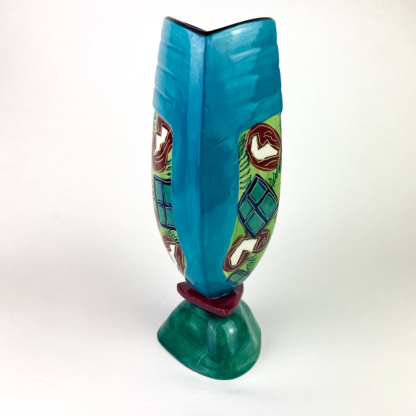 Post-Modern Ceramic Pedestal Vase #O1196