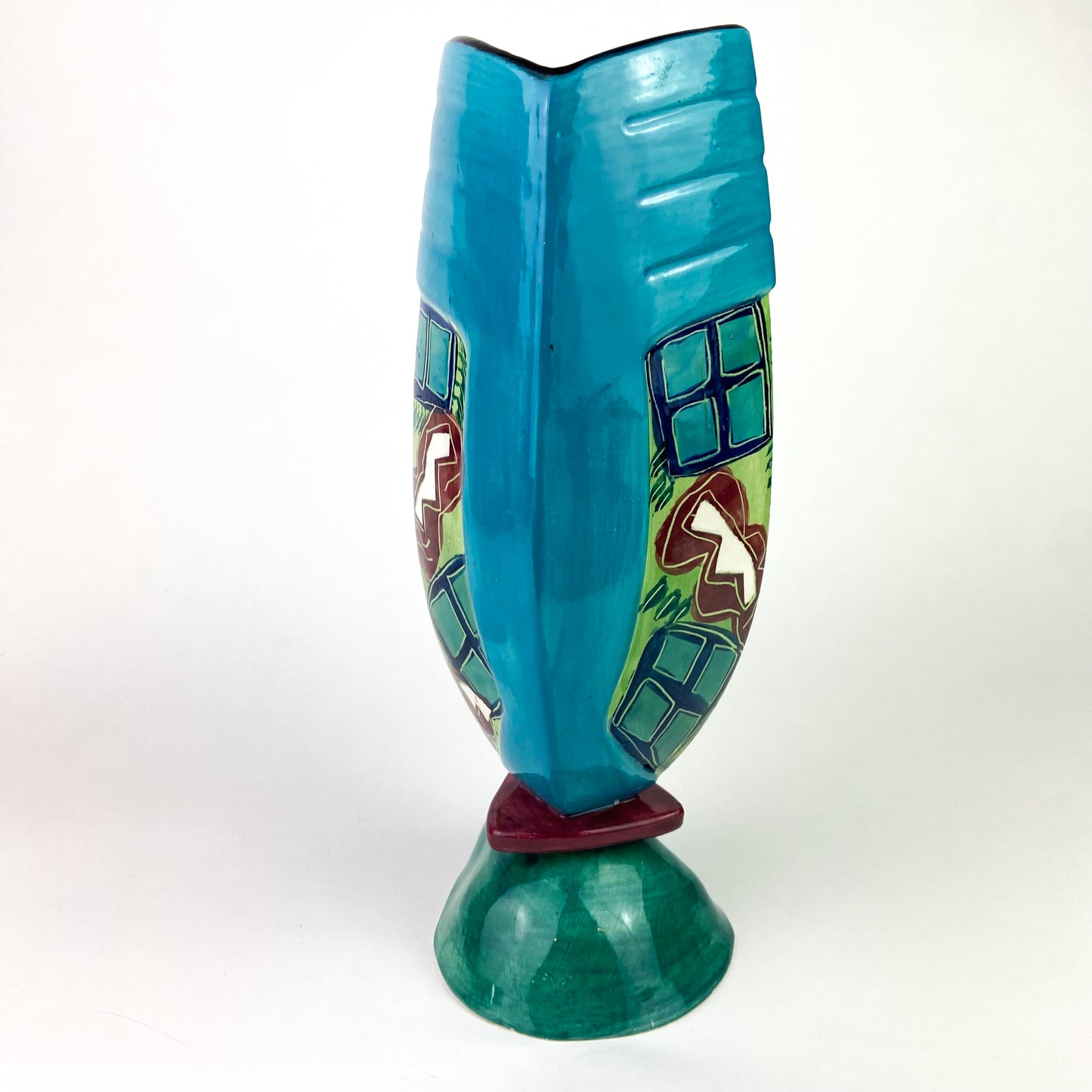 Post-Modern Ceramic Pedestal Vase #O1196