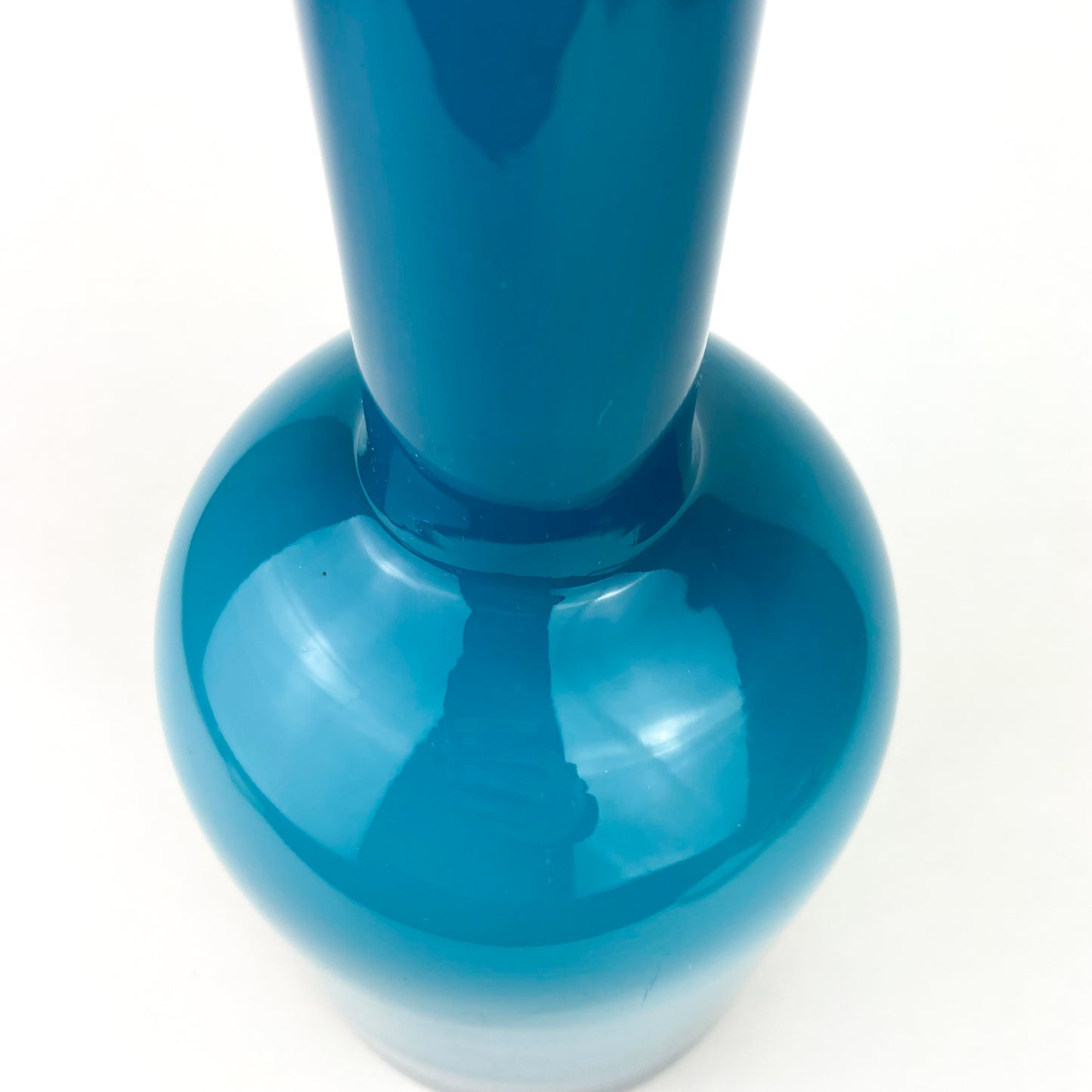 Danish Cased Blue Art Glass Vase #O1197