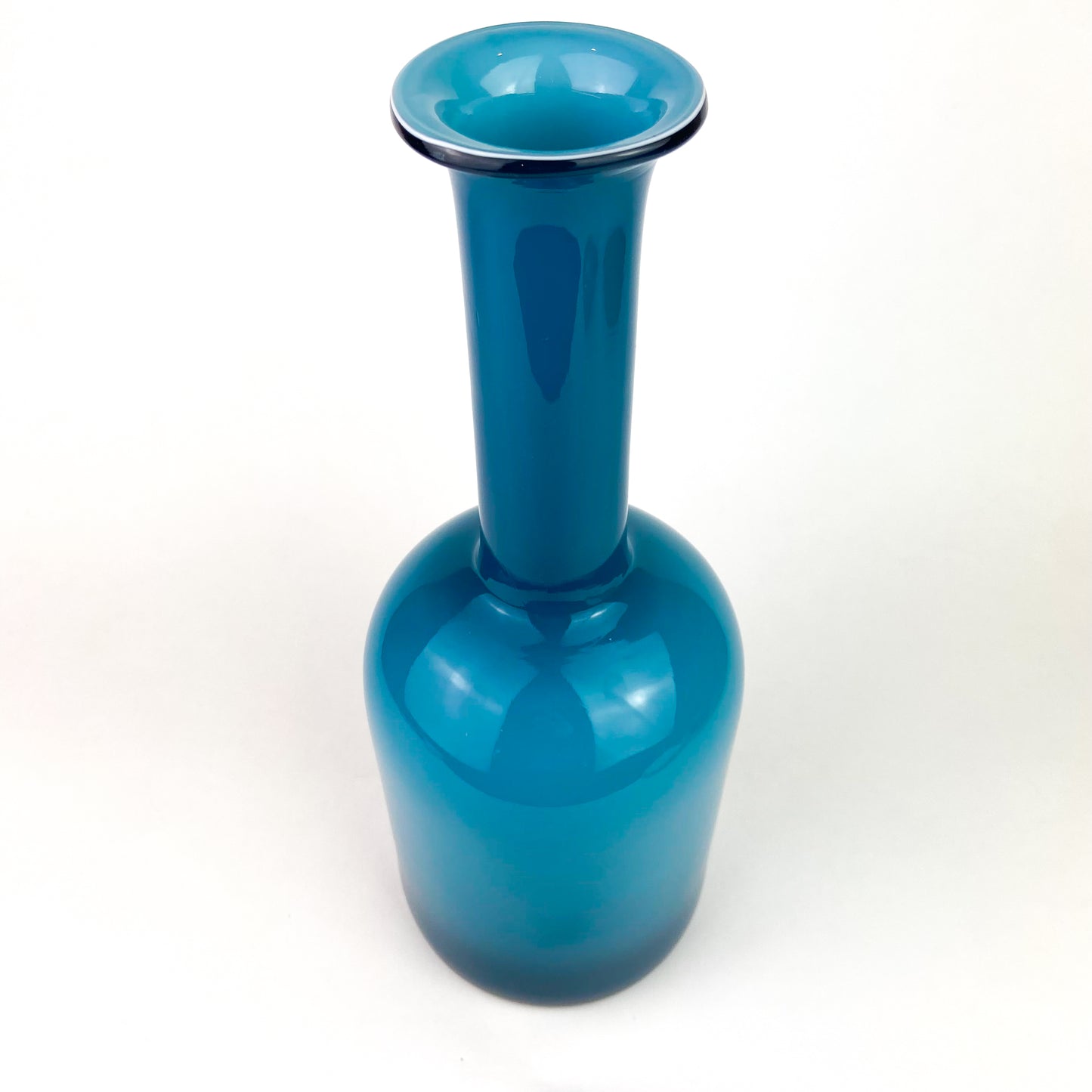 Danish Cased Blue Art Glass Vase #O1197