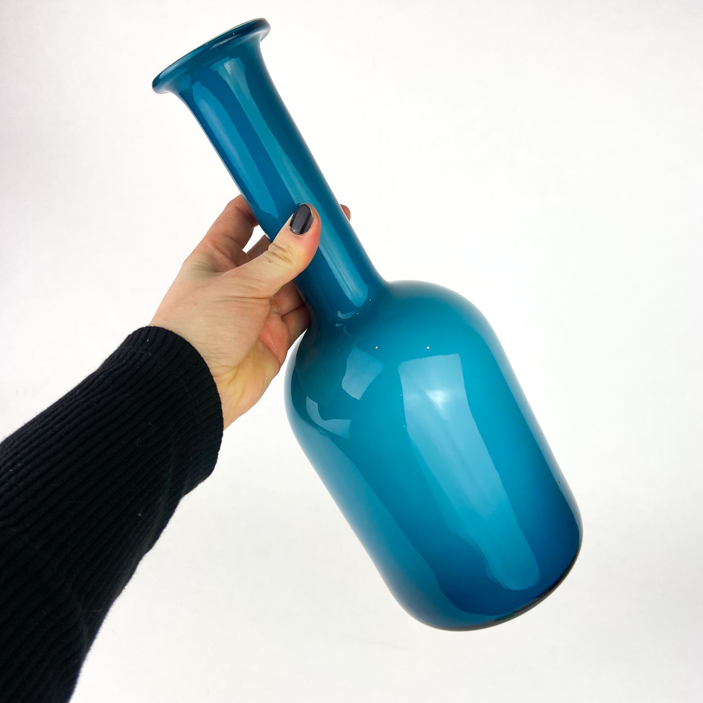 Danish Cased Blue Art Glass Vase #O1197