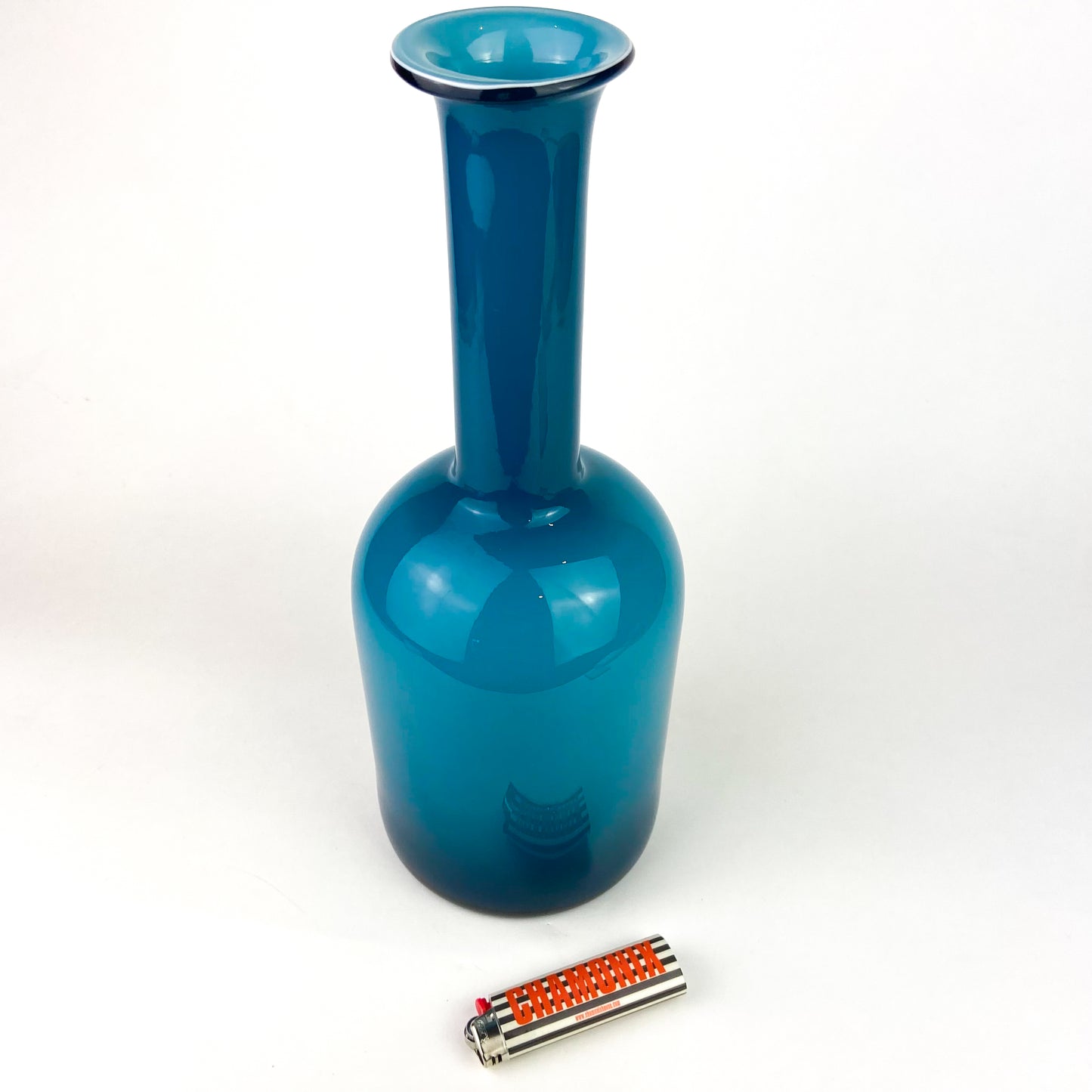 Danish Cased Blue Art Glass Vase #O1197