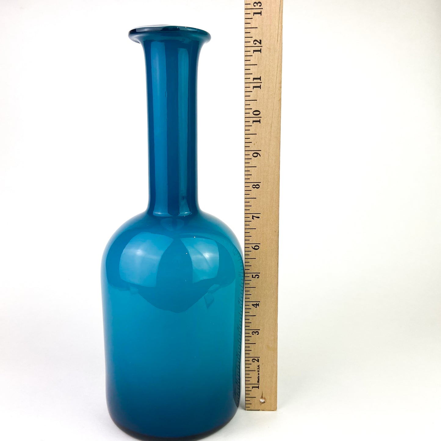 Danish Cased Blue Art Glass Vase #O1197