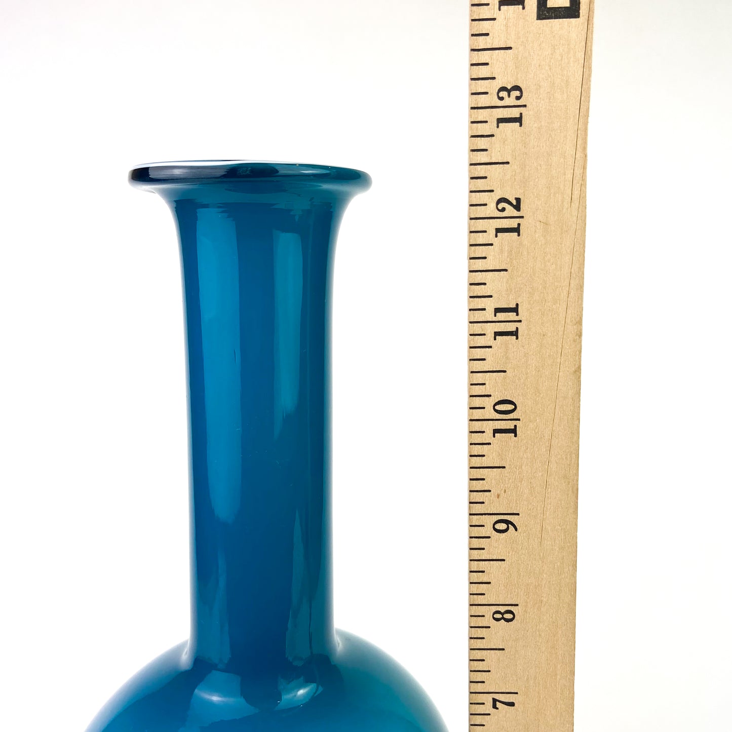 Danish Cased Blue Art Glass Vase #O1197