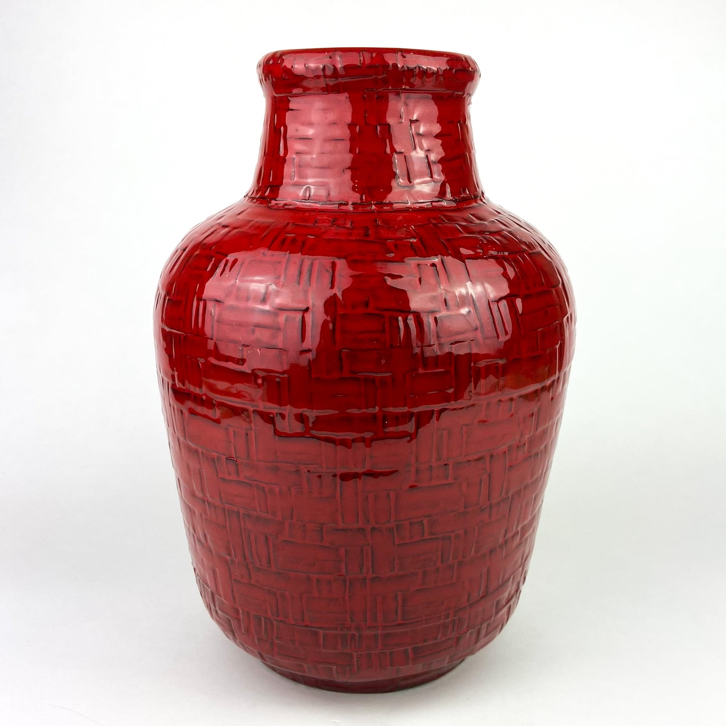 Large Italian Red Ceramic Vase #O1198