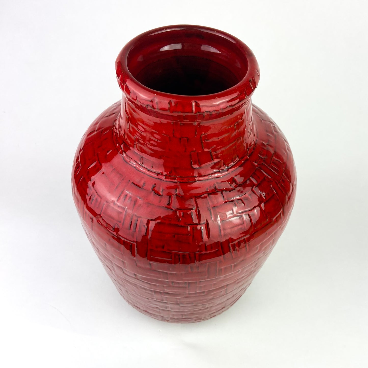 Large Italian Red Ceramic Vase #O1198