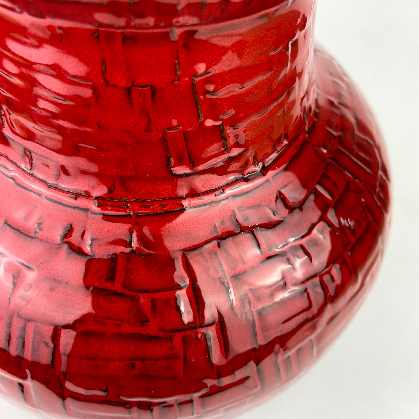 Large Italian Red Ceramic Vase #O1198