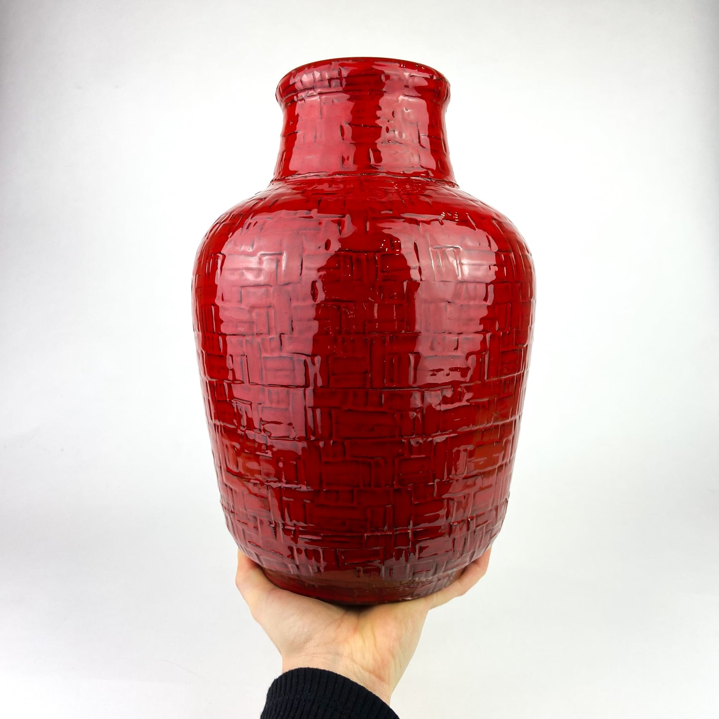 Large Italian Red Ceramic Vase #O1198