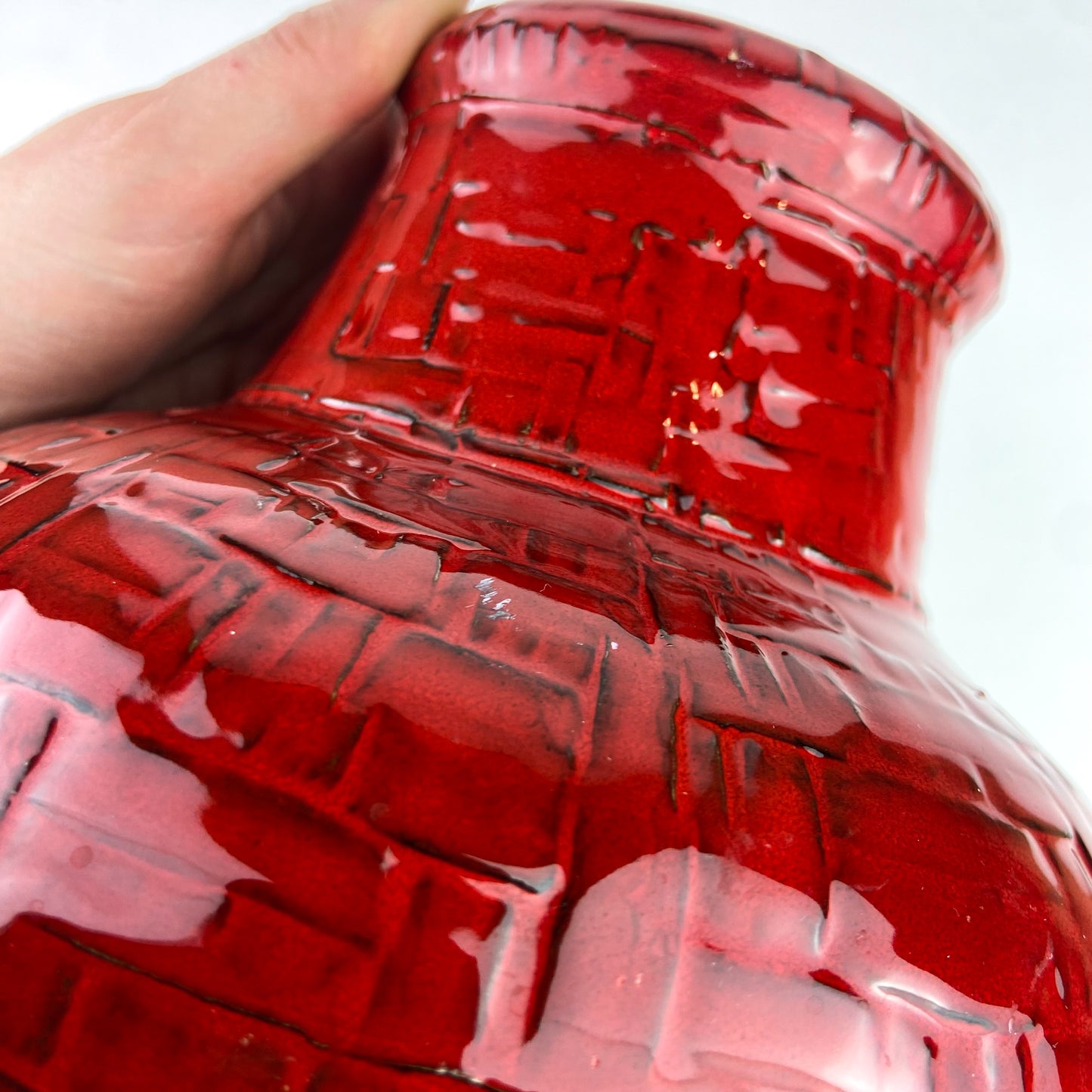 Large Italian Red Ceramic Vase #O1198