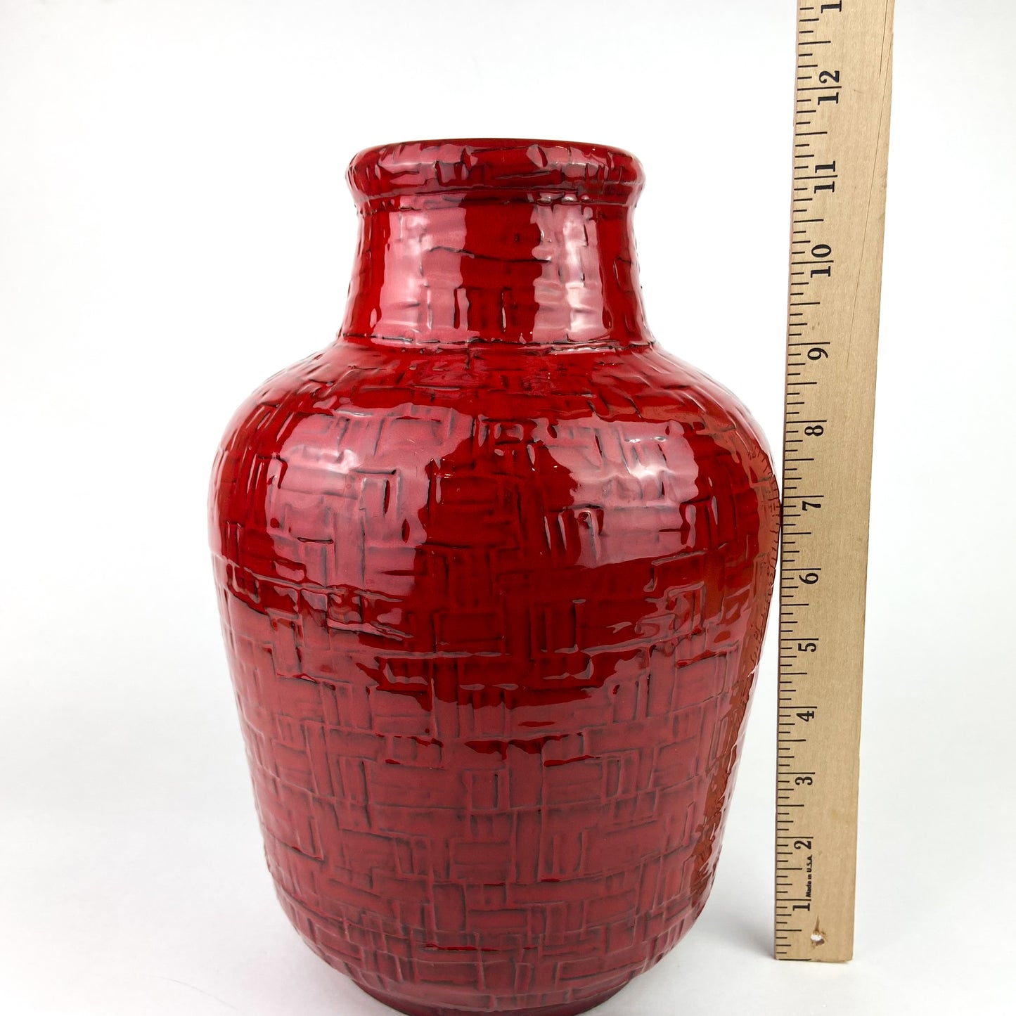 Large Italian Red Ceramic Vase #O1198