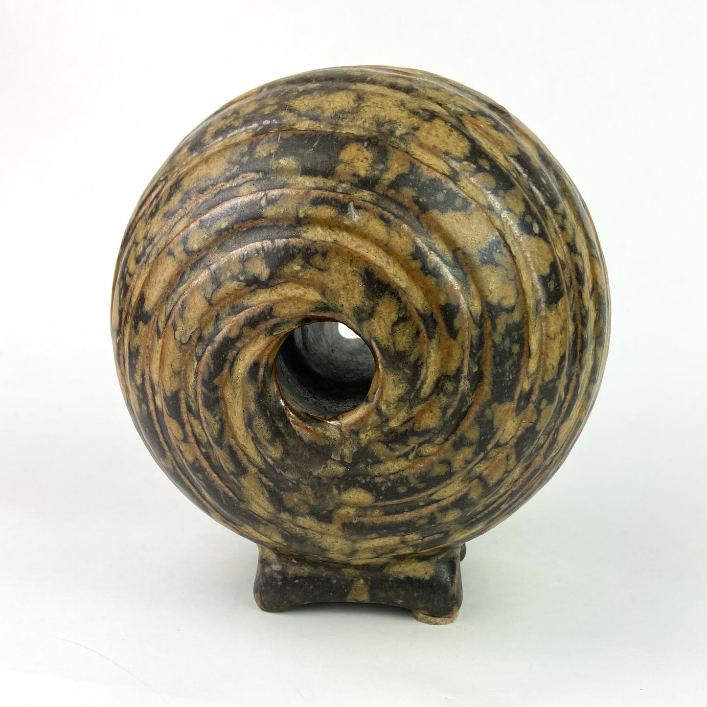 Vintage Hiroshi Nakayama Swirl Stoneware Sculpture #O1202