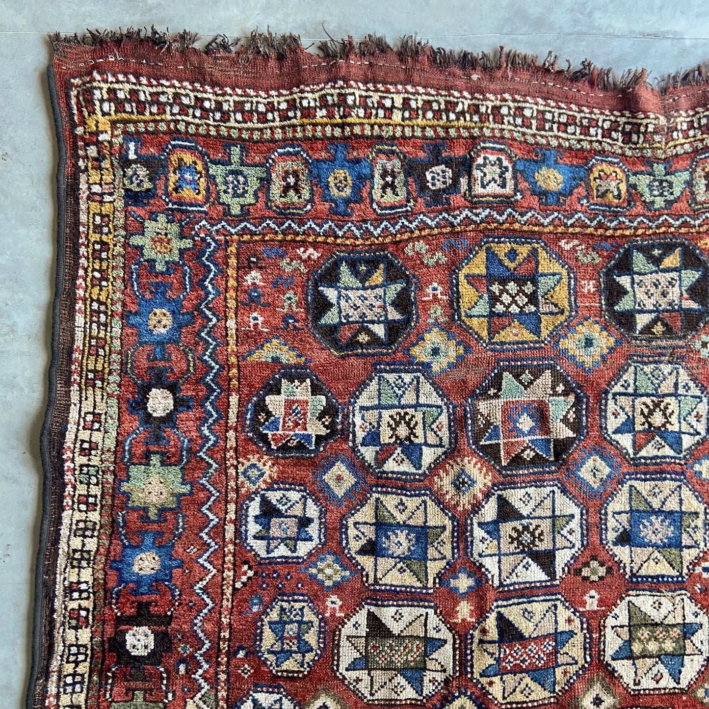 Antique Kurdish Accent Rug #R945 - 4'8" x 7'3"