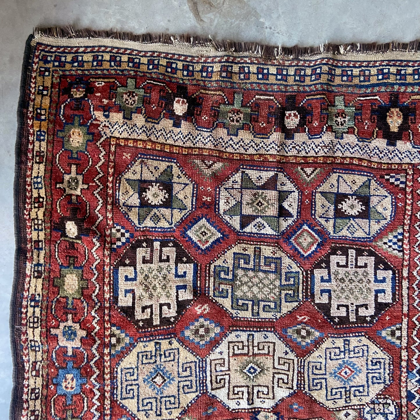 Antique Kurdish Accent Rug #R945 - 4'8" x 7'3"