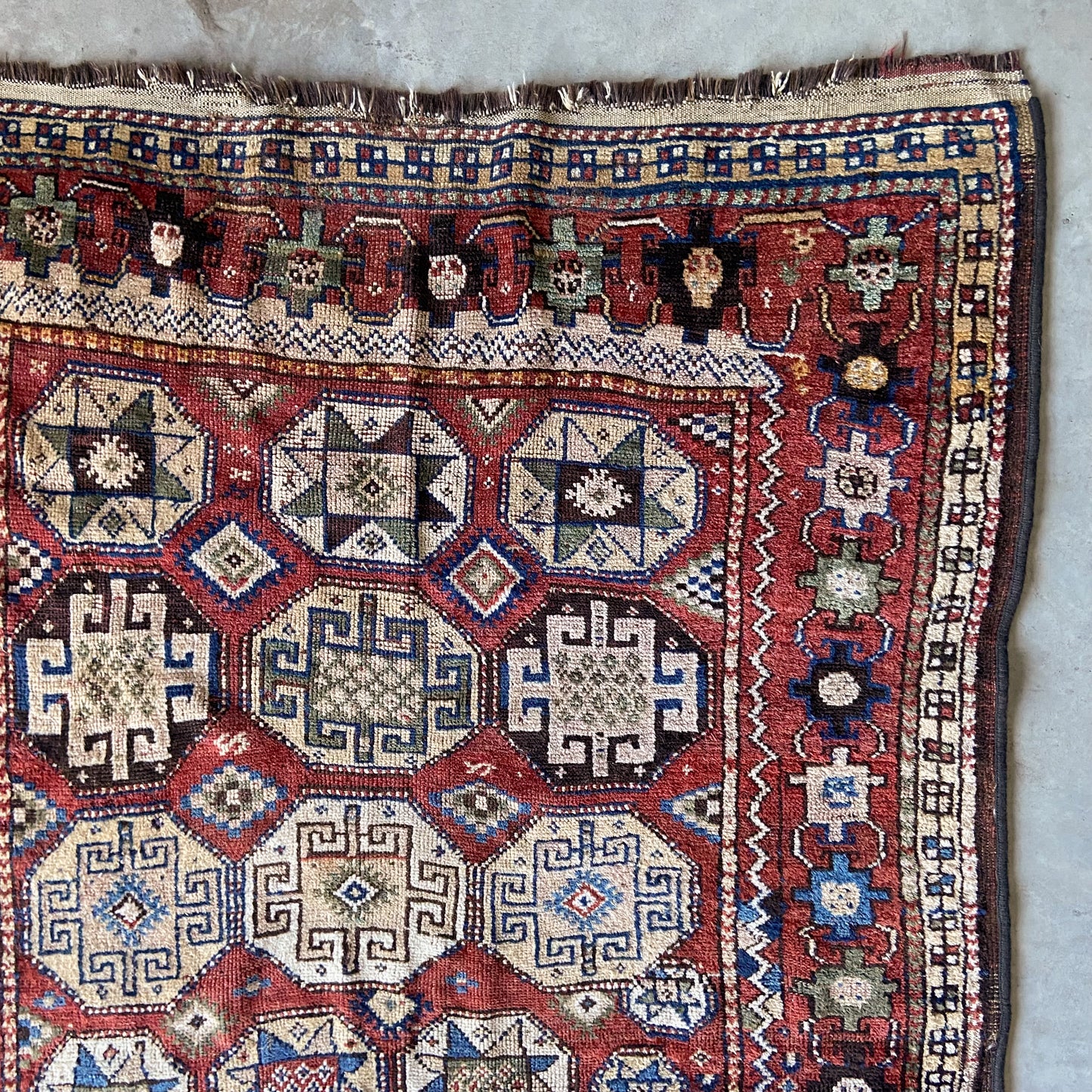 Antique Kurdish Accent Rug #R945 - 4'8" x 7'3"