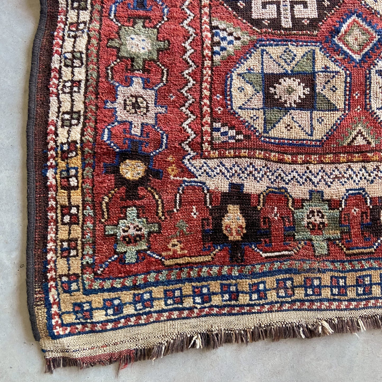 Antique Kurdish Accent Rug #R945 - 4'8" x 7'3"