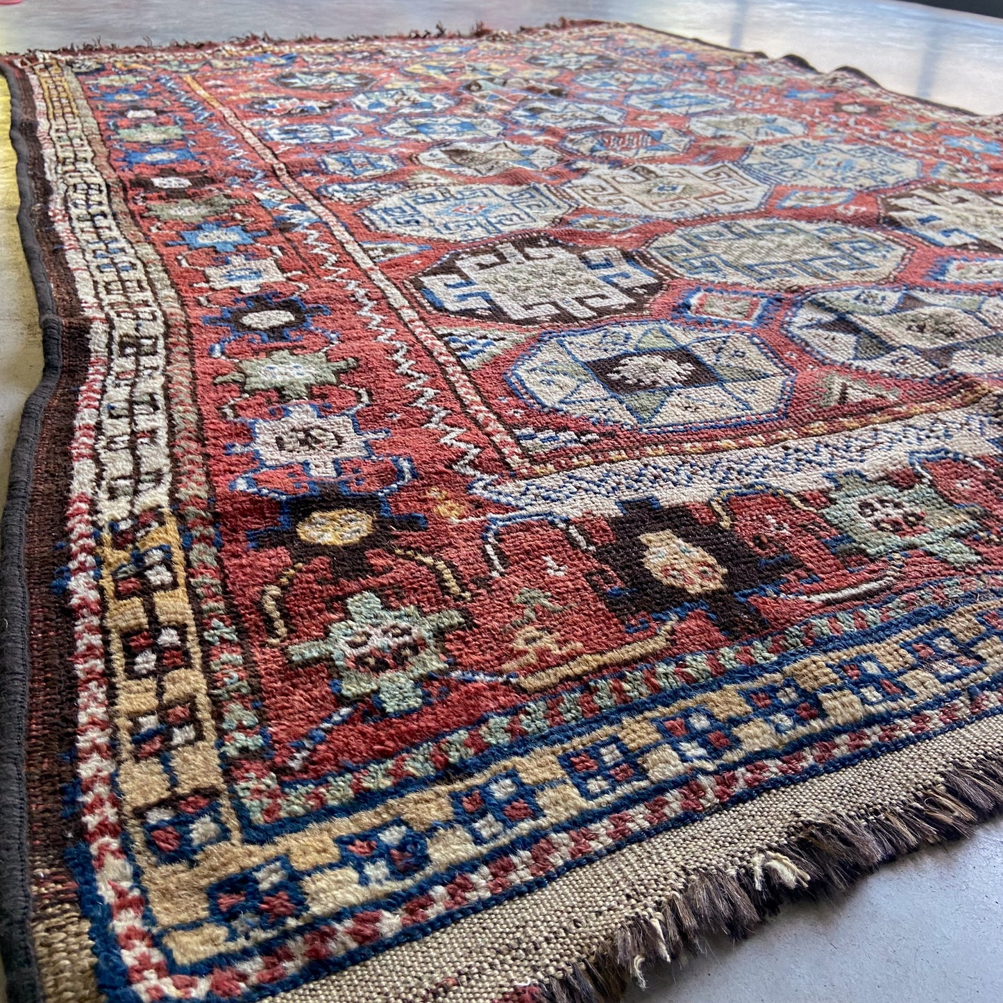 Antique Kurdish Accent Rug #R945 - 4'8" x 7'3"