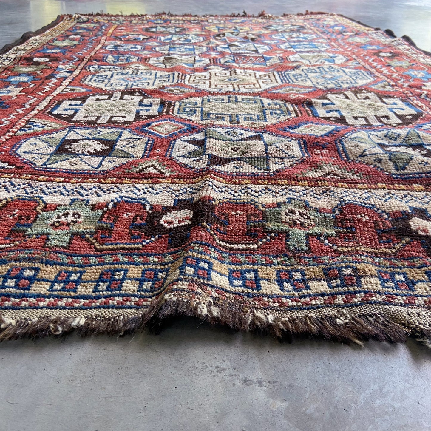 Antique Kurdish Accent Rug #R945 - 4'8" x 7'3"