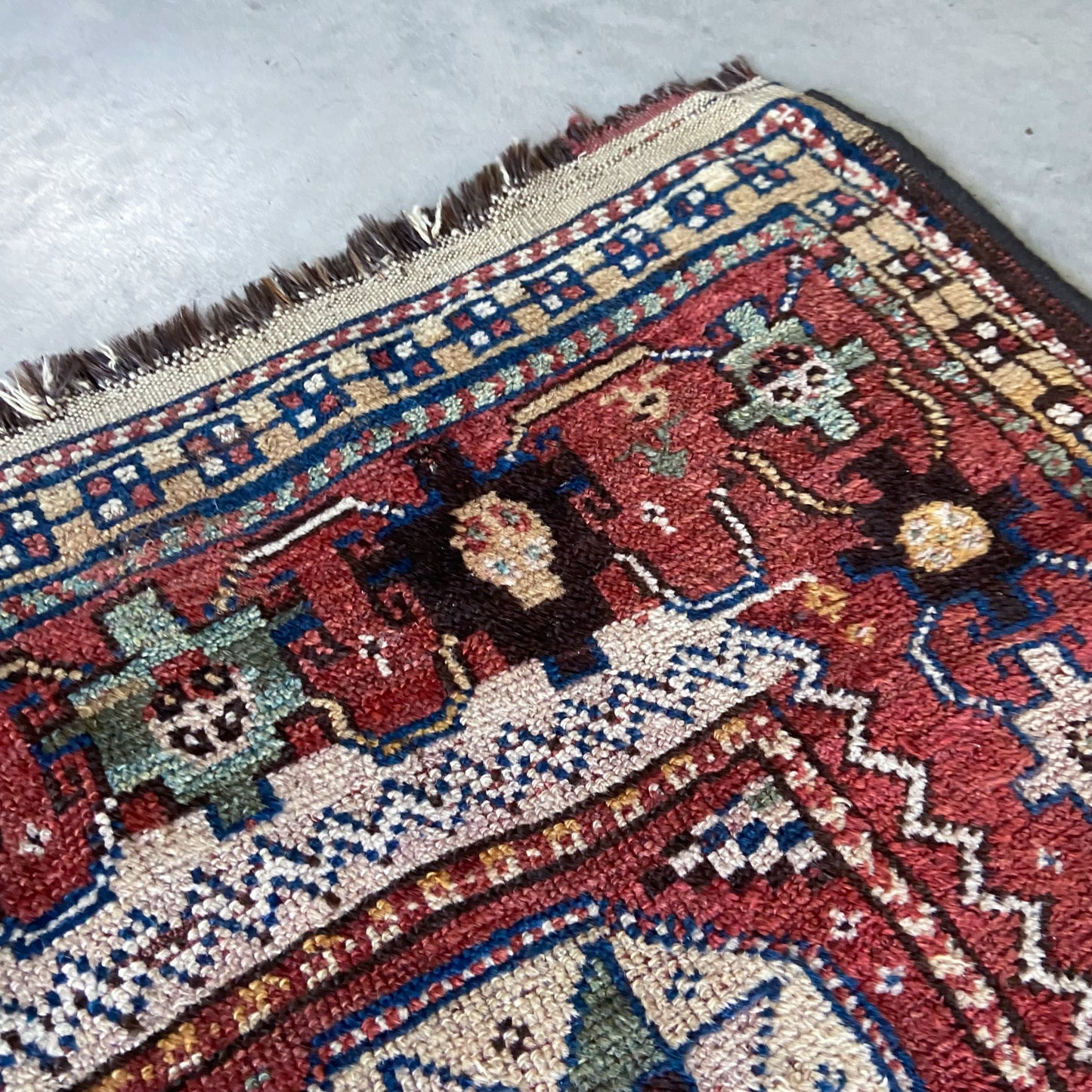 Antique Kurdish Accent Rug #R945 - 4'8" x 7'3"