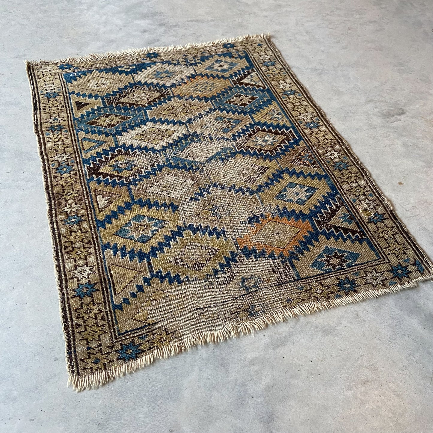 Antique Caucasian Accent Rug #R956 - 2'3" x 2'10"