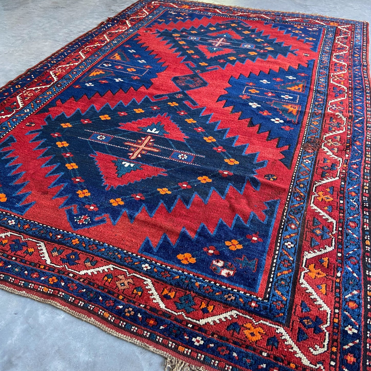 Mint Antique Kazak Area Rug #R918 - 5'7" x 8'8"