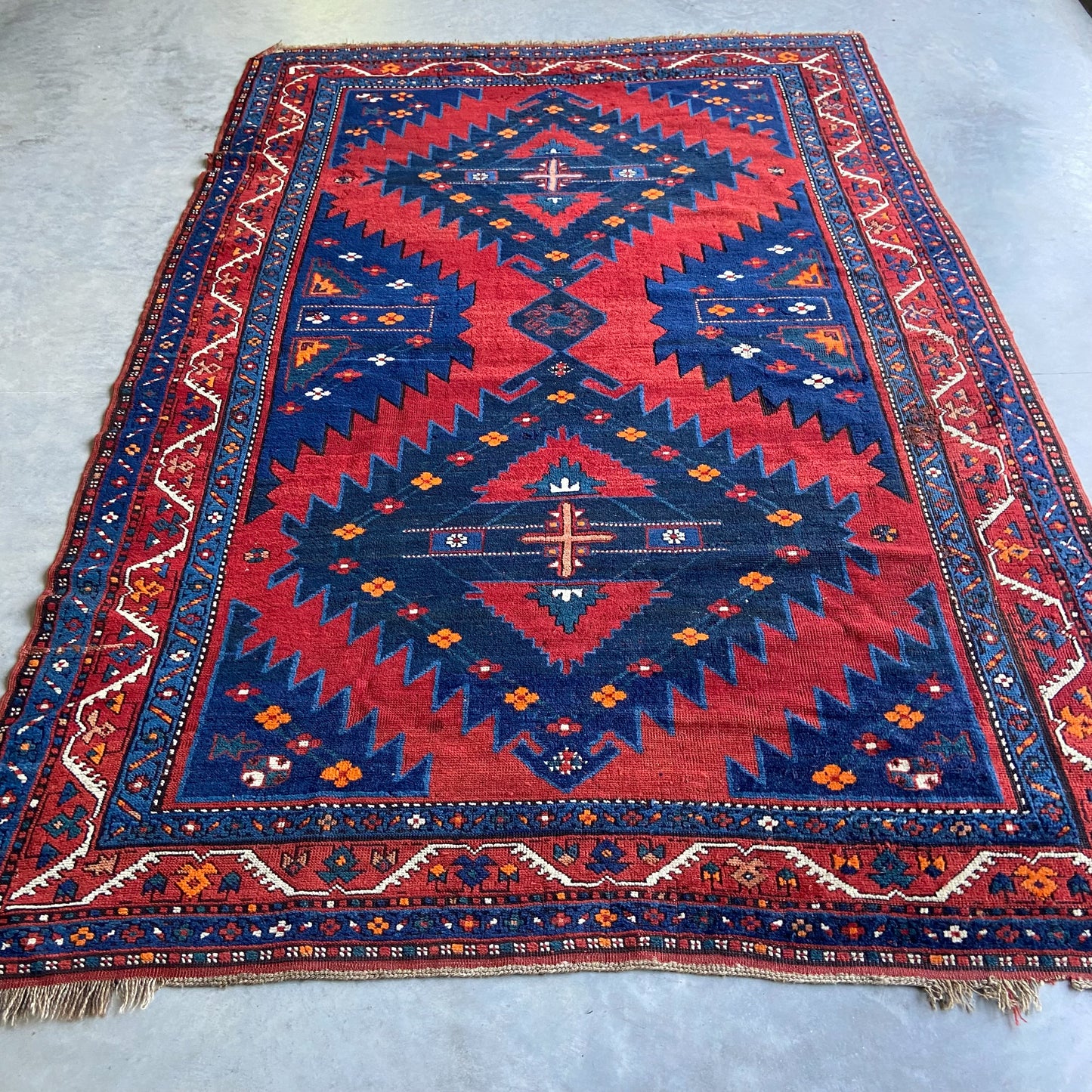 Mint Antique Kazak Area Rug #R918 - 5'7" x 8'8"