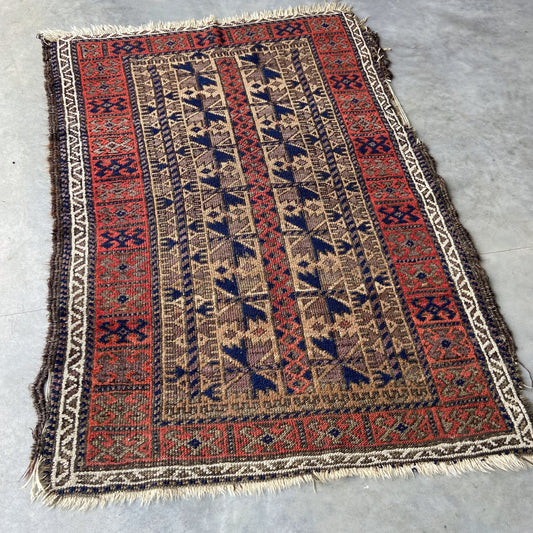 Antique Caucasian Accent Rug #R1238 - 2'9" x 4'