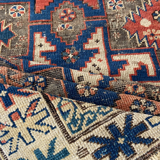 Antique Lezgi Accent Rug #R1255 - 2'7" x 4'2"