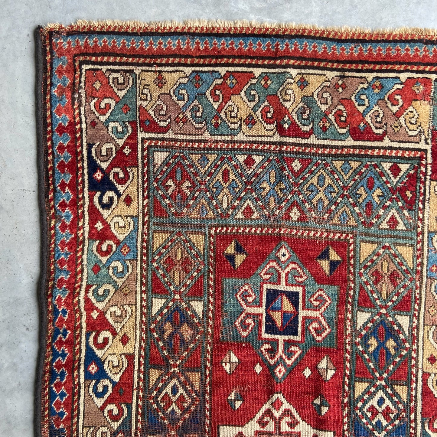 Antique Kazak Gallery Rug #R1266 - 3'7" x 9'5"