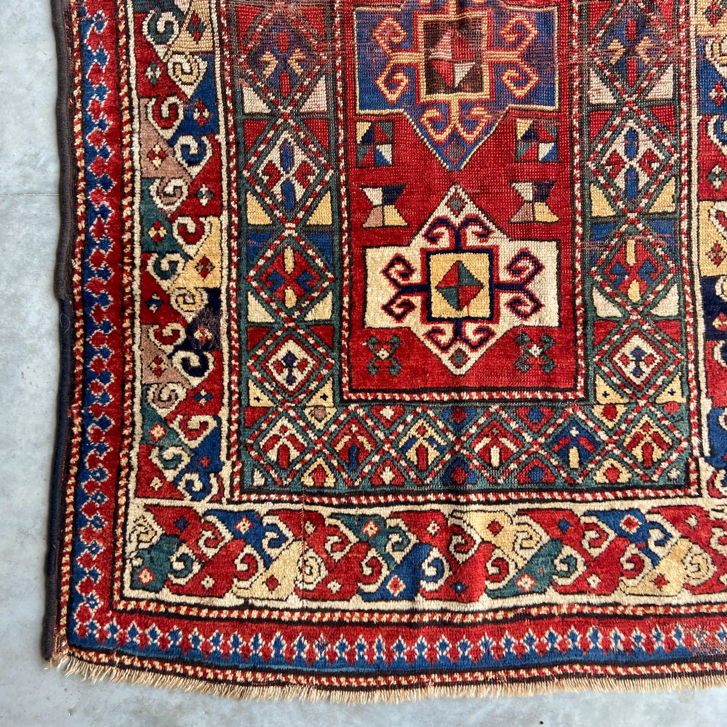 Antique Kazak Gallery Rug #R1266 - 3'7" x 9'5"