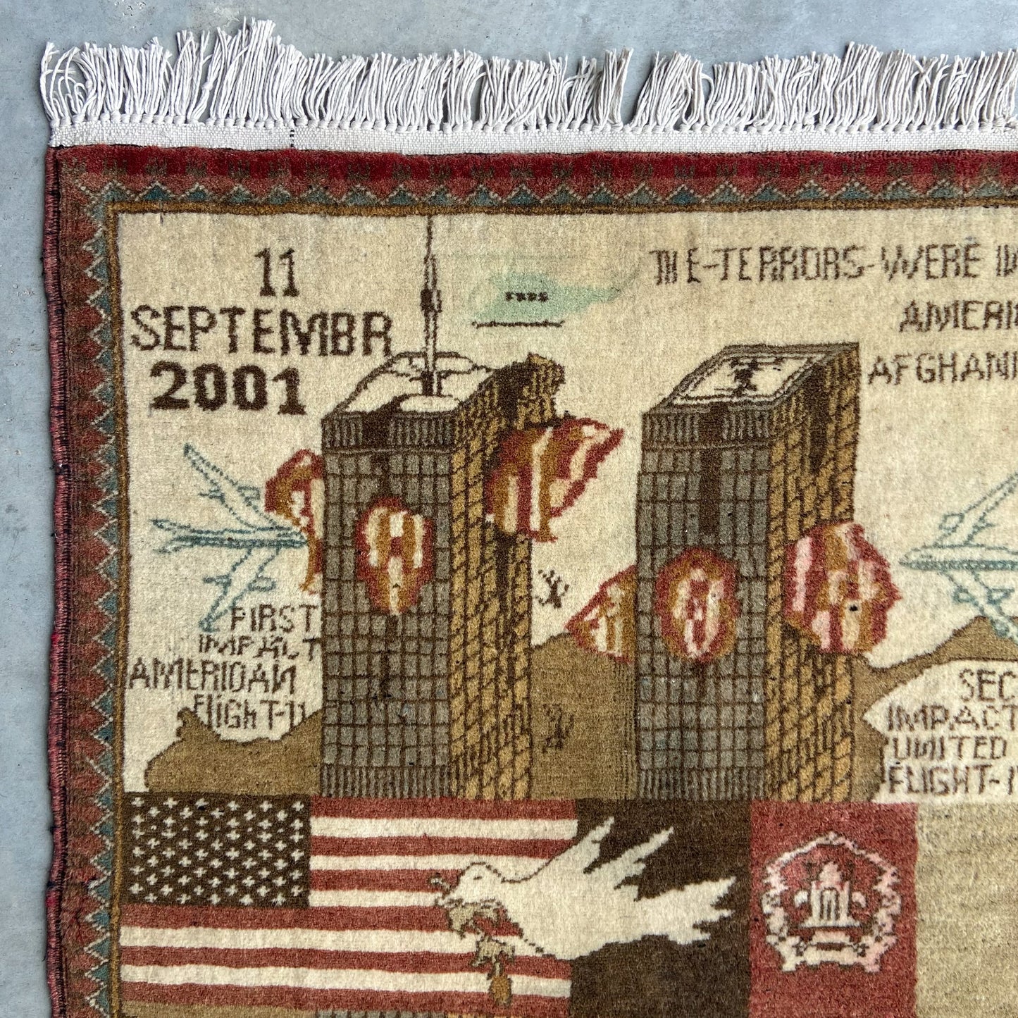 Vintage Afghan Tribal 9/11 War Rug #R1270 - 1'11" x 2'10"