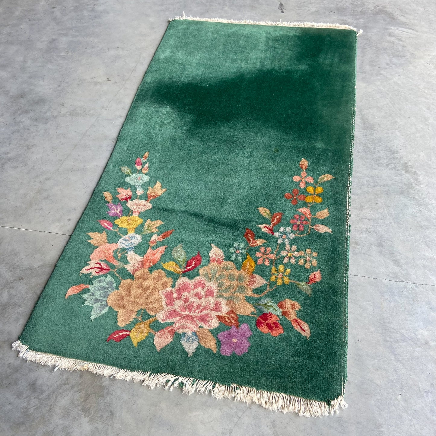 Antique Chinese Deco Accent Rug #R1277 - 1'11" x 3'11"