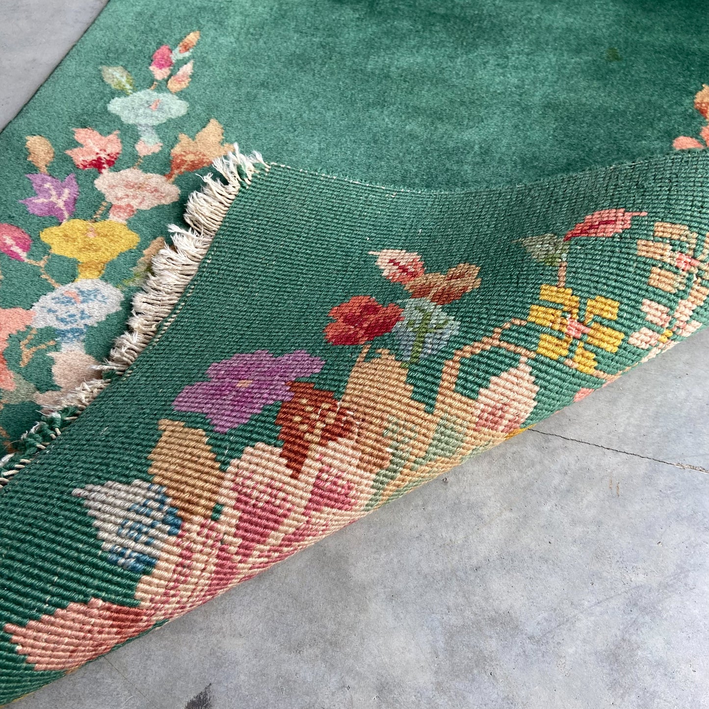 Antique Chinese Deco Accent Rug #R1277 - 1'11" x 3'11"