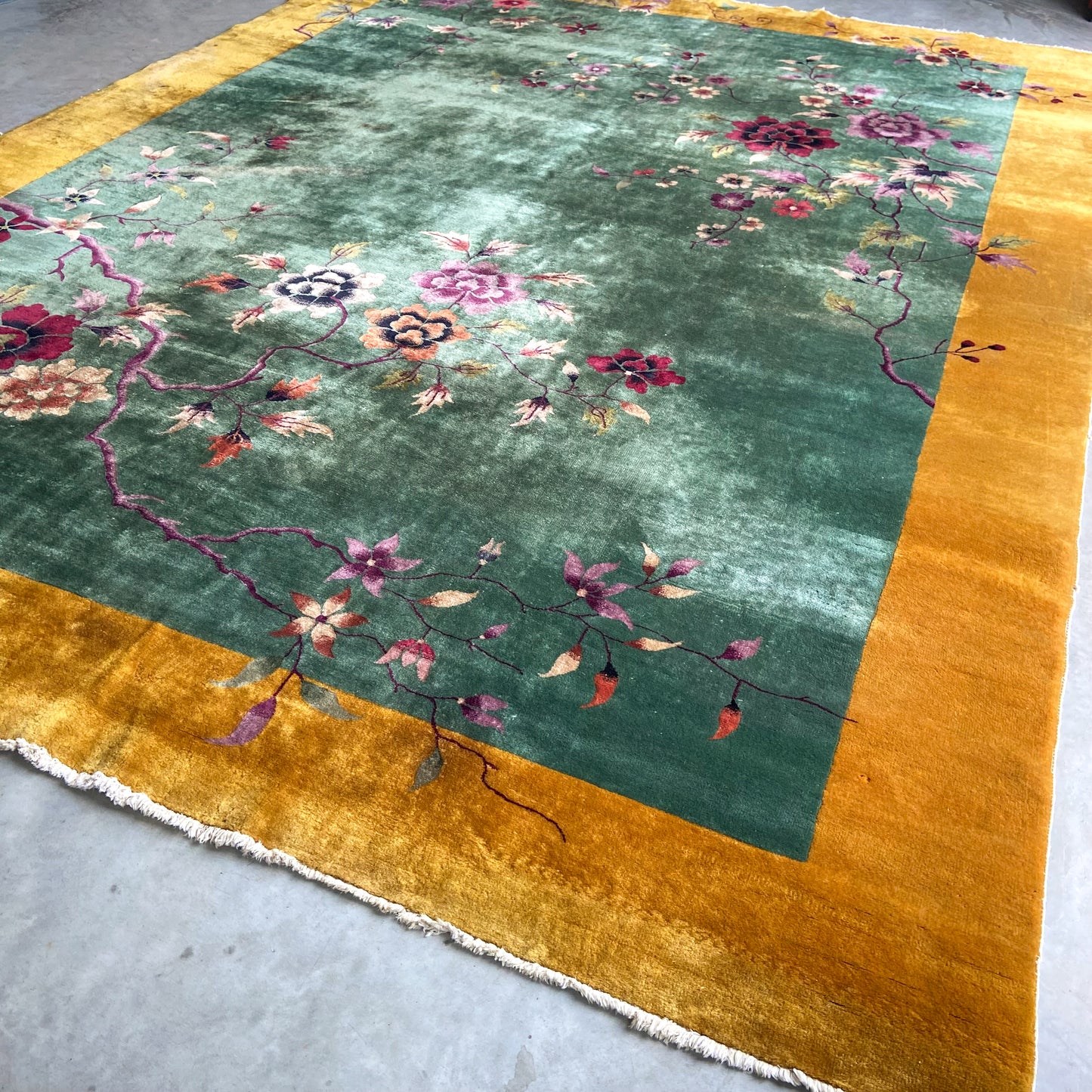 Oversized Antique Chinese Deco Area Rug #R885 - 10' x 13'4"