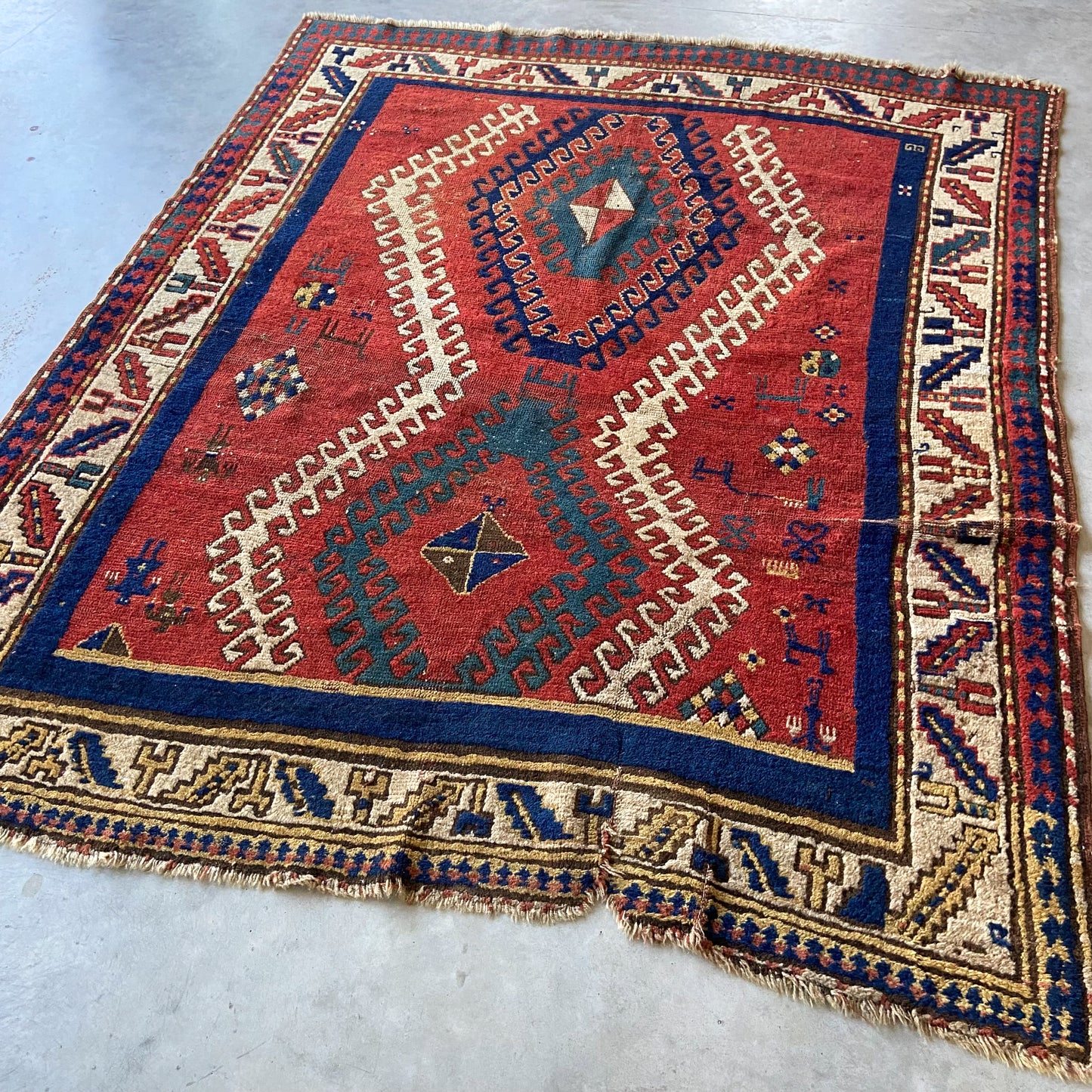 Antique Village Kazak Accent Rug #R1029 - 4'10" x 6'