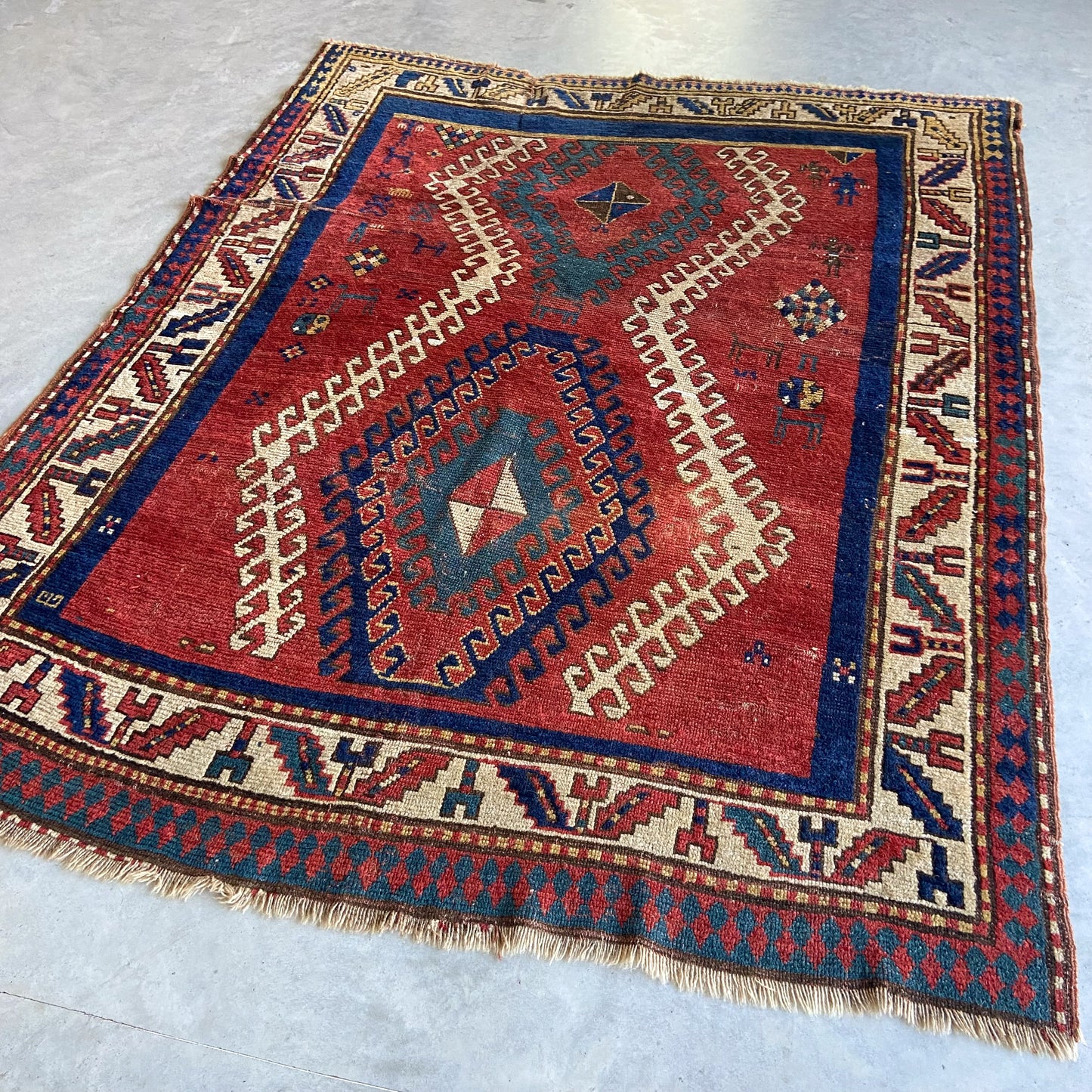 Antique Village Kazak Accent Rug #R1029 - 4'10" x 6'