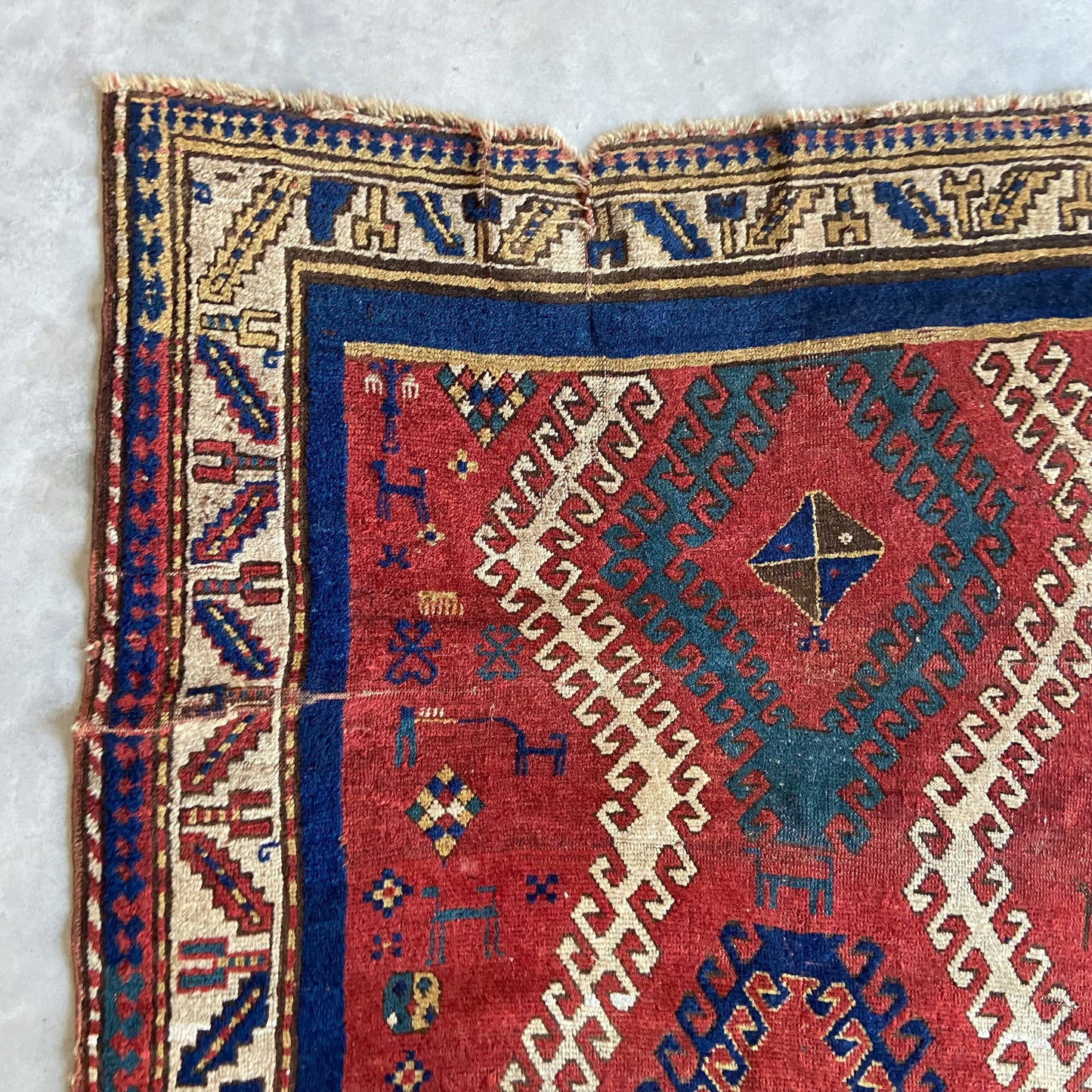 Antique Village Kazak Accent Rug #R1029 - 4'10" x 6'