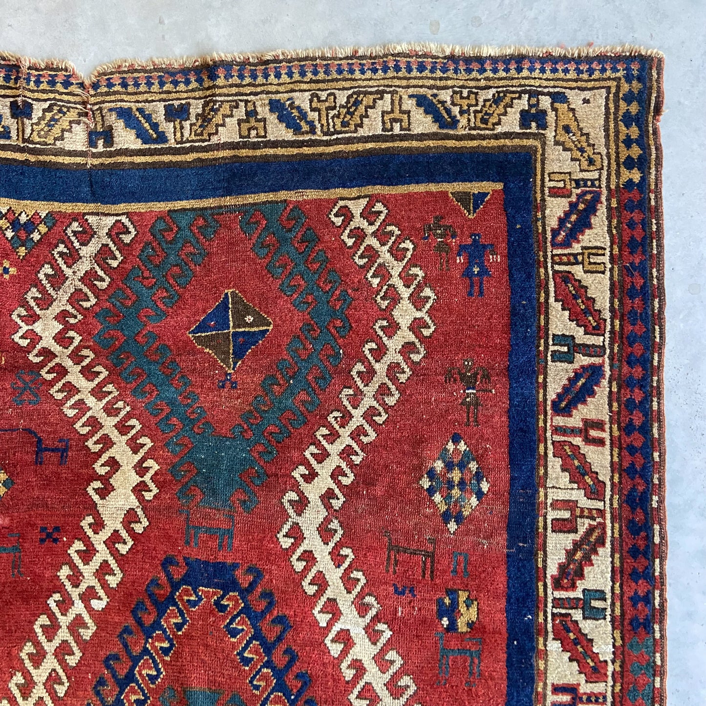 Antique Village Kazak Accent Rug #R1029 - 4'10" x 6'