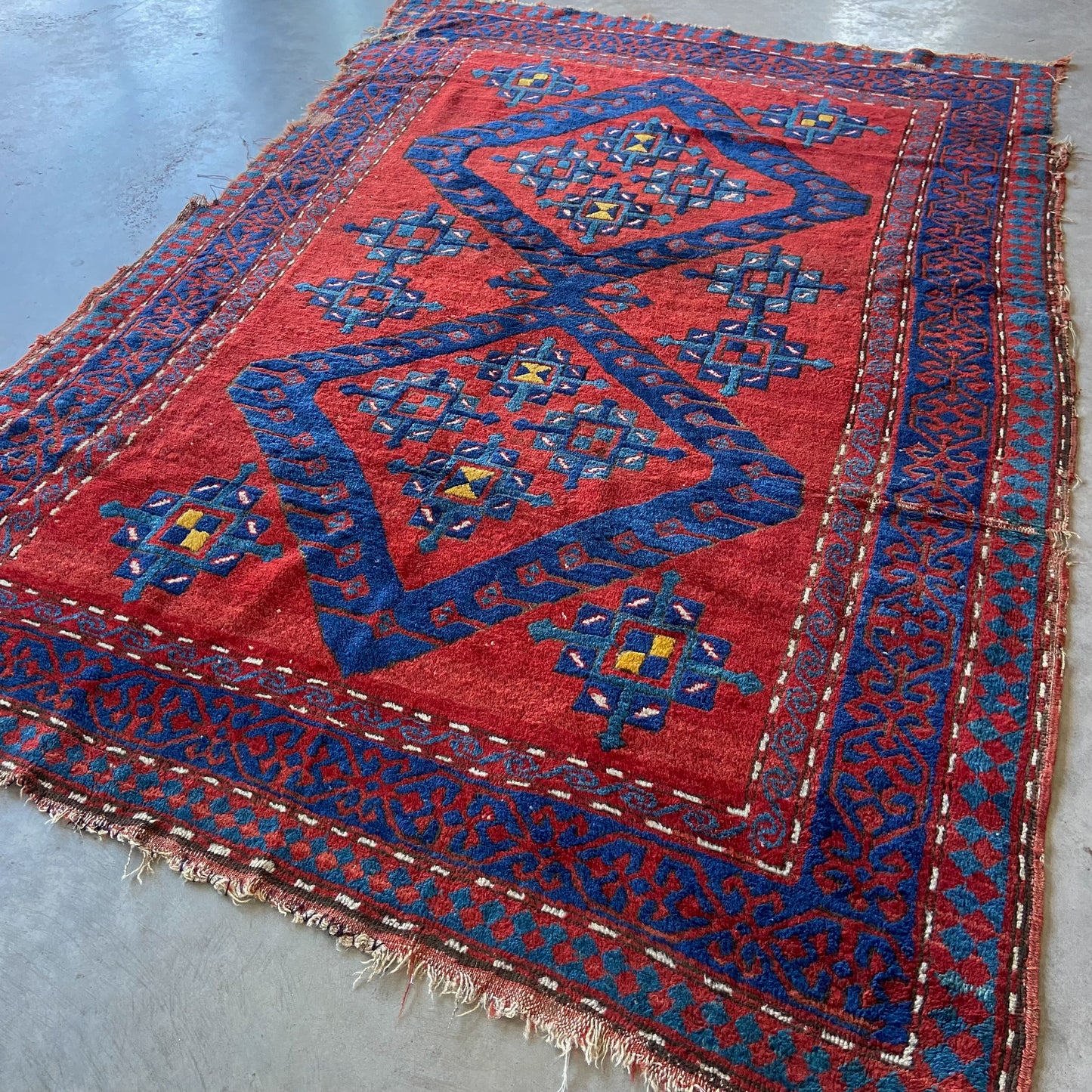 Antique Kazak Accent Rug #R1028 - 4'10" x 7'1"