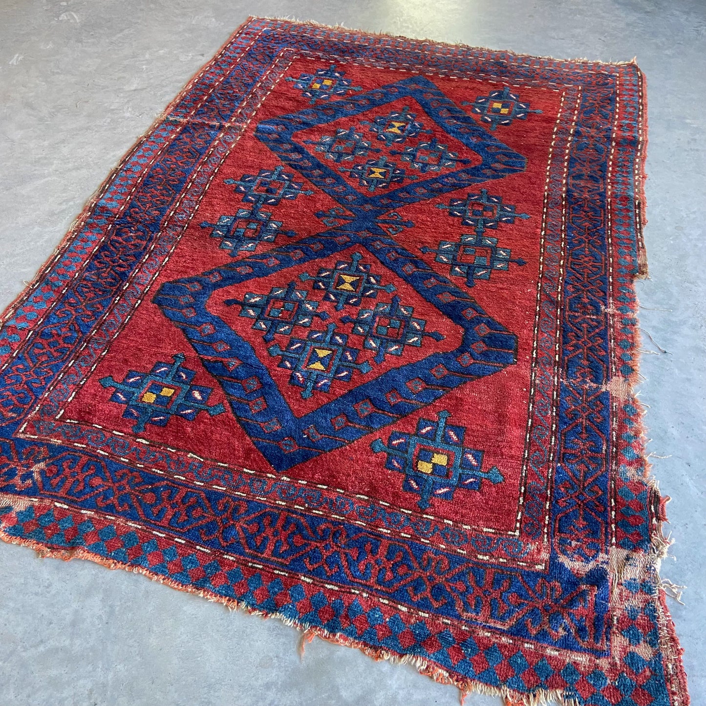 Antique Kazak Accent Rug #R1028 - 4'10" x 7'1"