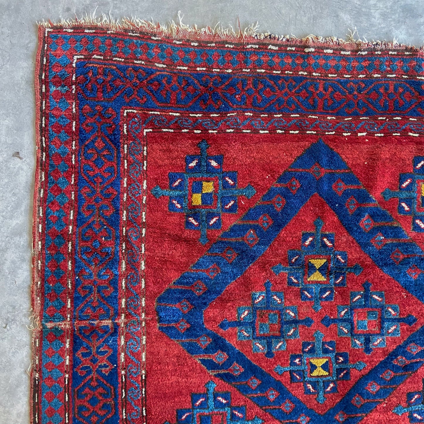 Antique Kazak Accent Rug #R1028 - 4'10" x 7'1"