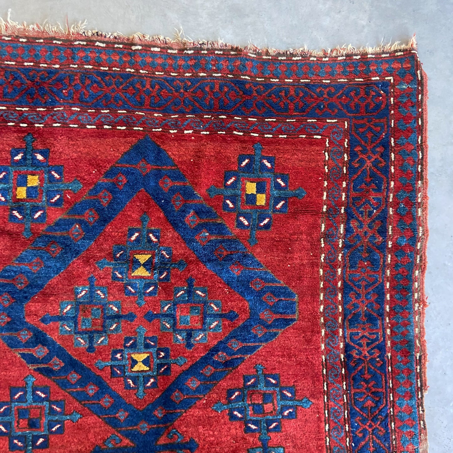 Antique Kazak Accent Rug #R1028 - 4'10" x 7'1"