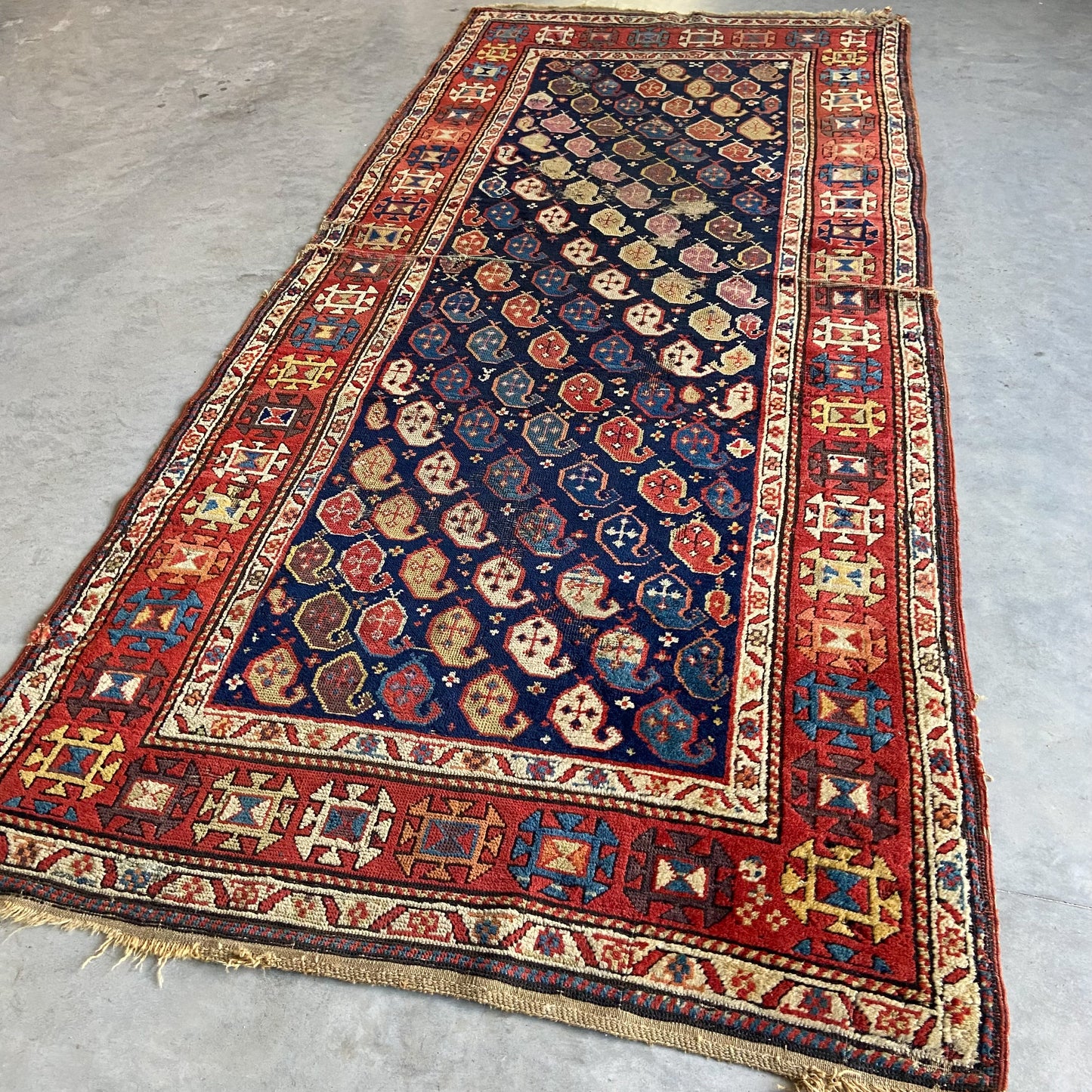 Antique Caucasian Runner #R1030 - 3'9" x 8'4"