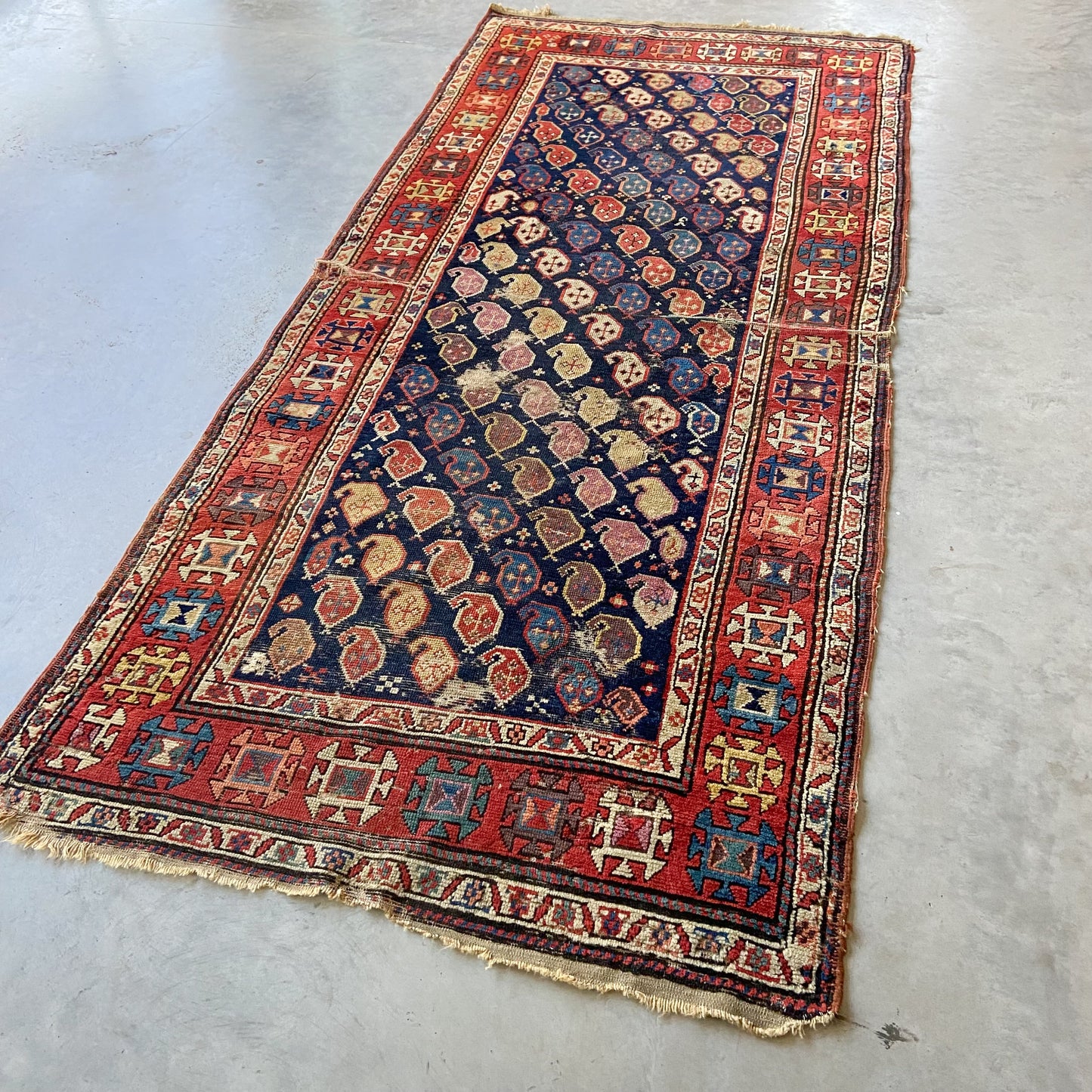 Antique Caucasian Runner #R1030 - 3'9" x 8'4"