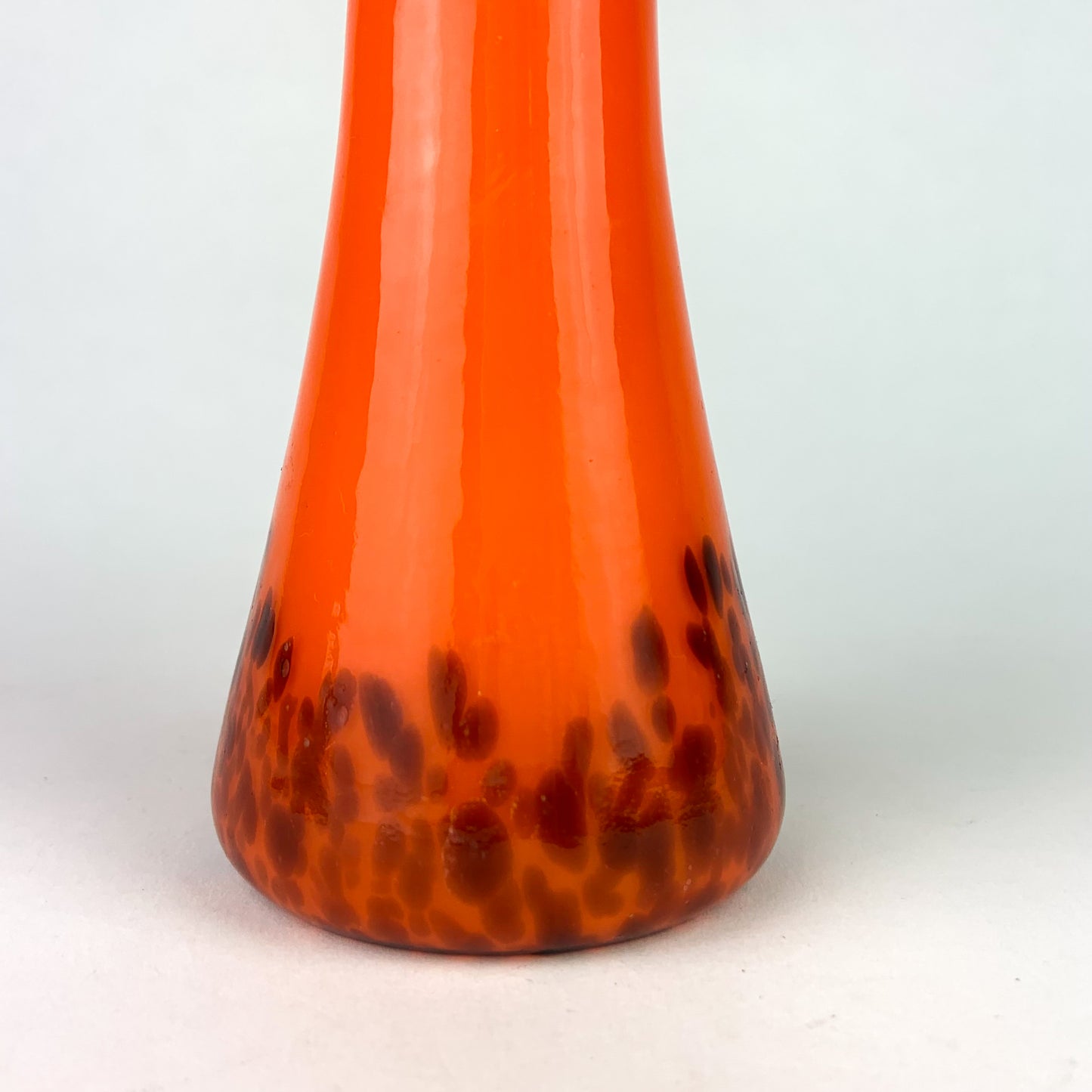 Czech Orange Jack in the Pulpit Spatter Glass Vase #O960