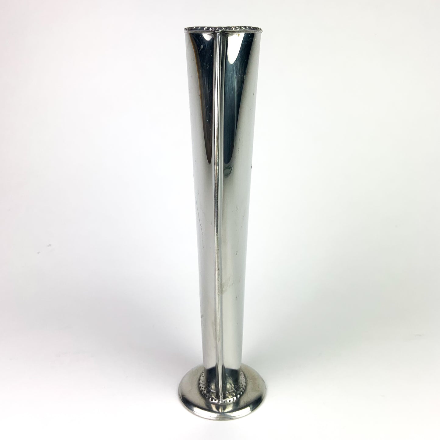 Vintage Handmade Leon Fontier Pewter Vase #O961