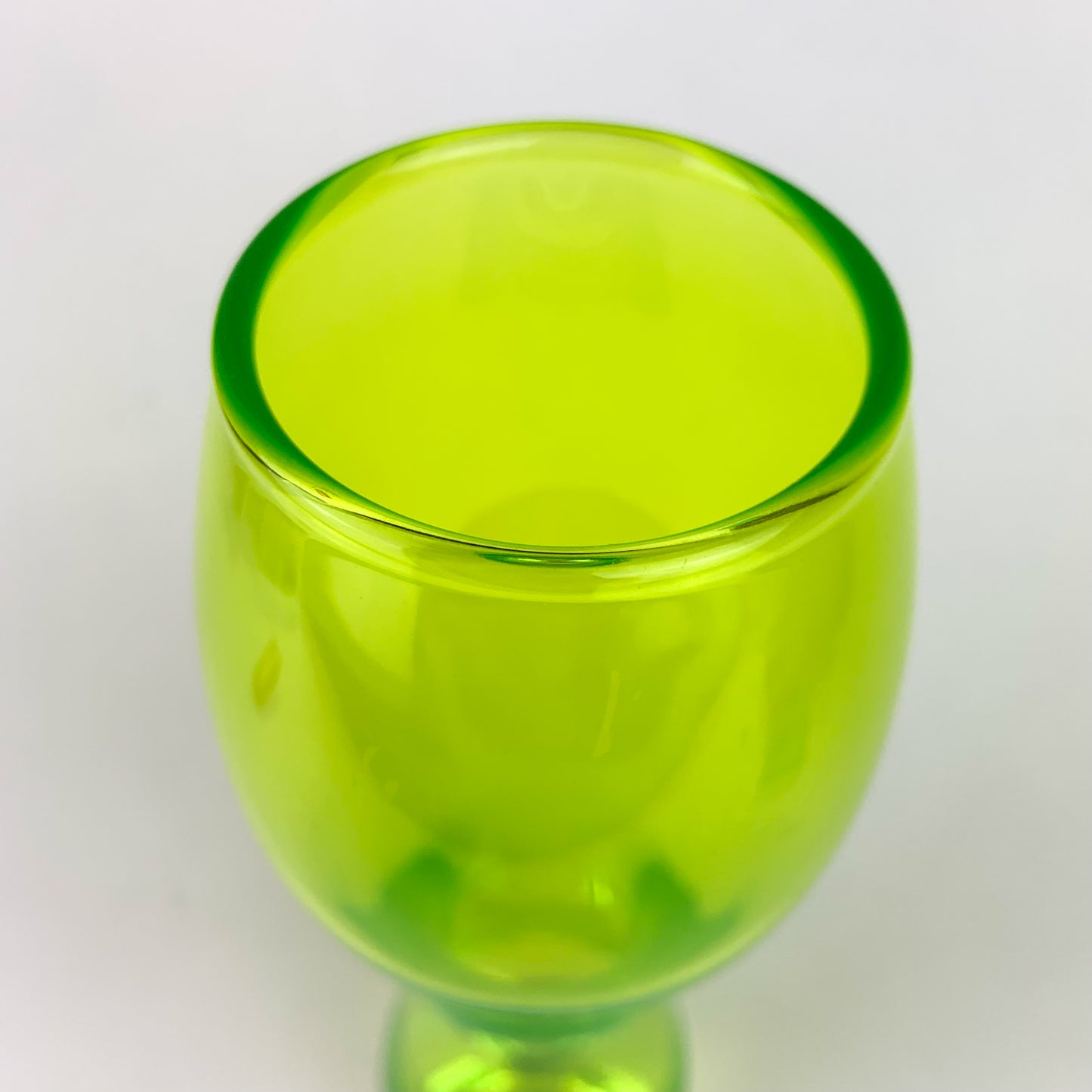 Lime Green Curved Glass Vase #O962