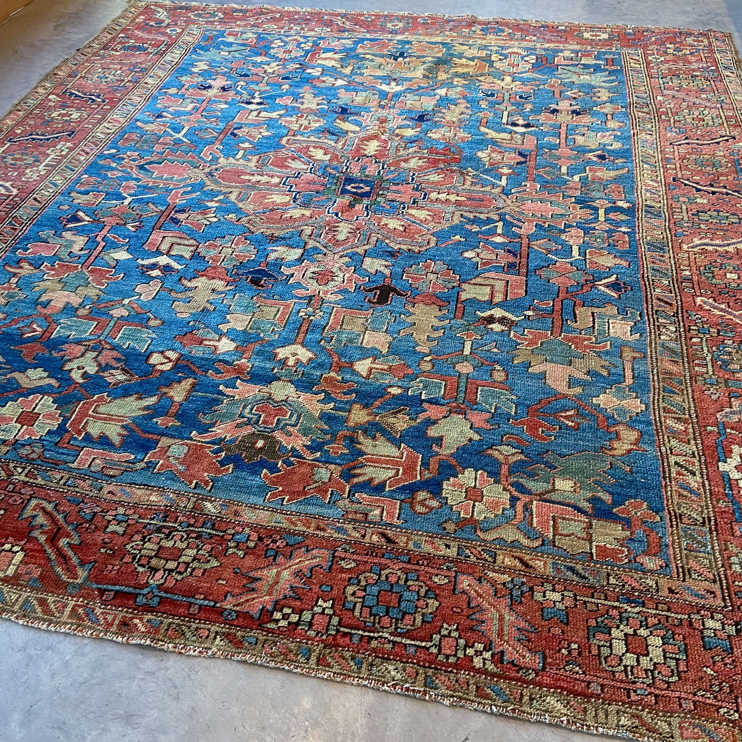 Antique All-Over Blue Heriz Area Rug #R1042 - 10'3" x 11'9"