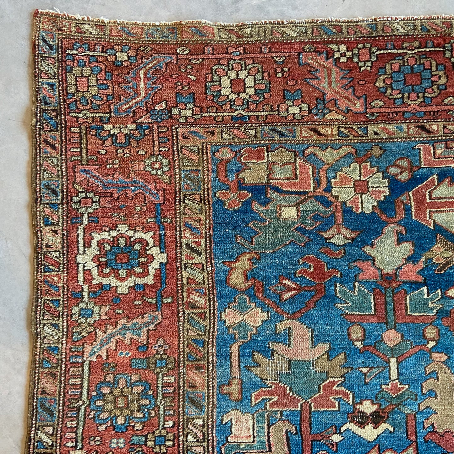 Antique All-Over Blue Heriz Area Rug #R1042 - 10'3" x 11'9"