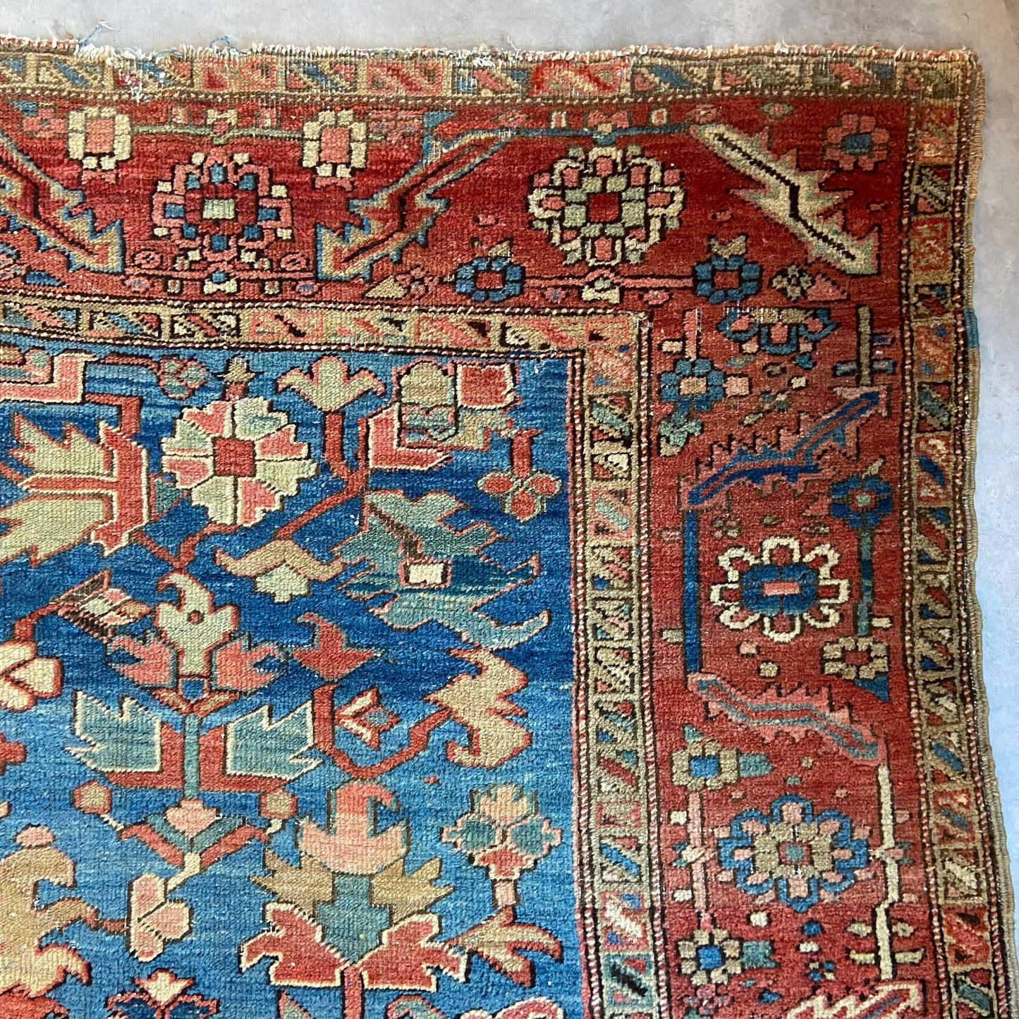 Antique All-Over Blue Heriz Area Rug #R1042 - 10'3" x 11'9"